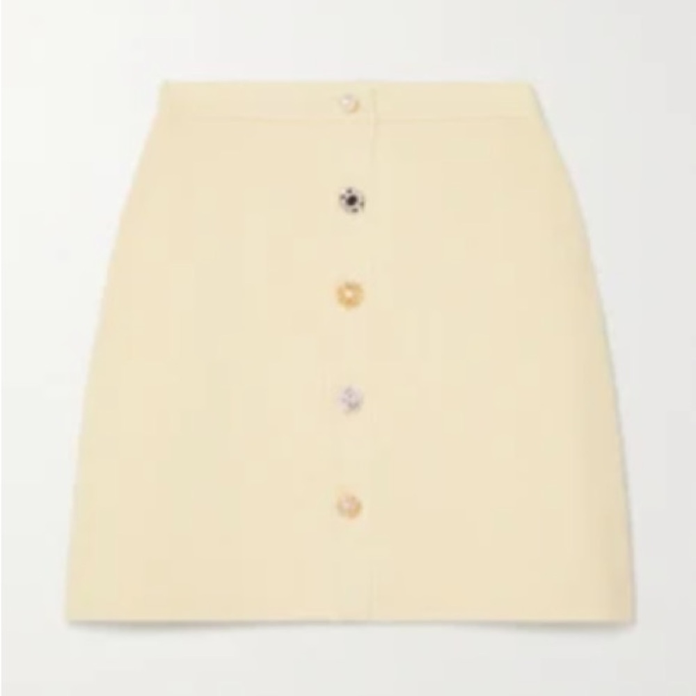 Adam Lippes Runway Collection Crystal Button Cotton Blend Tweed Mini Skirt Med - Picture 3 of 10